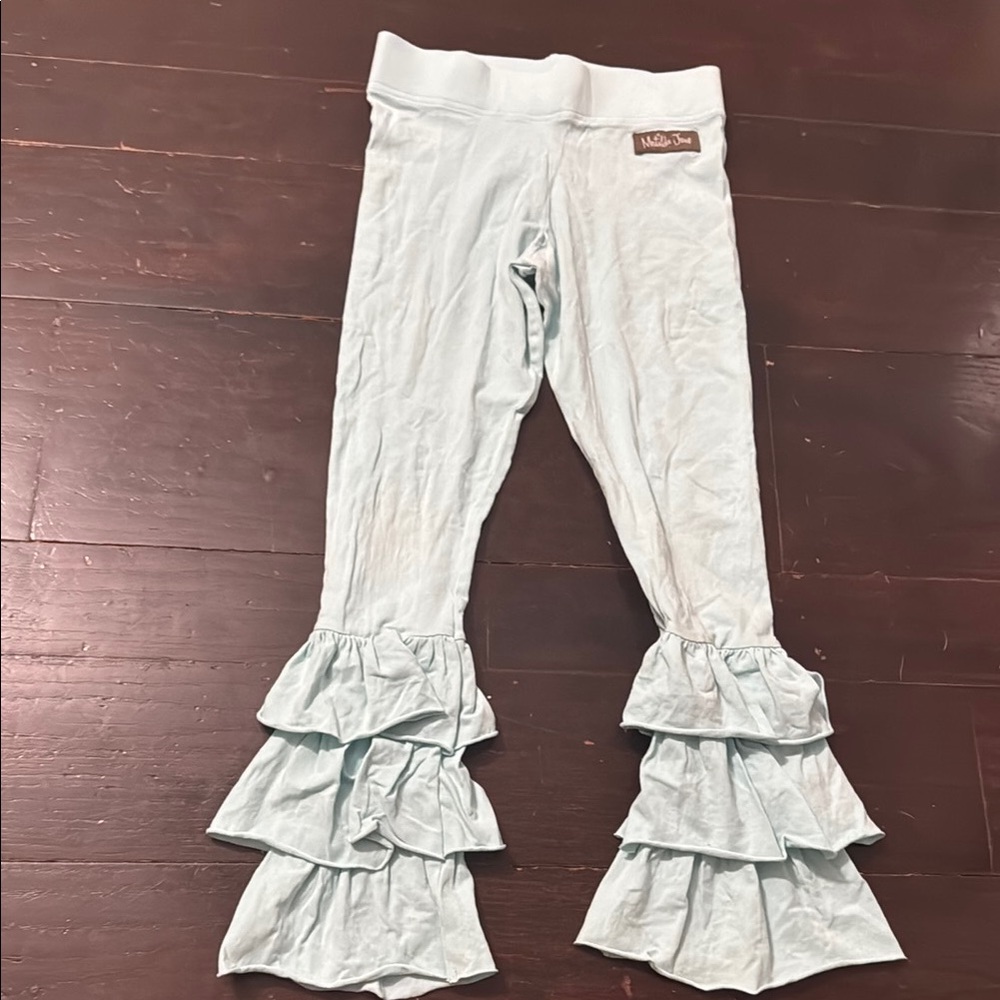 Matilda Jane Blue Ruffle Leggings Girls size 8